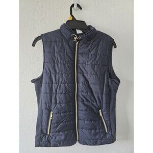 Navy Blue Puffer Vest Ladies Size M